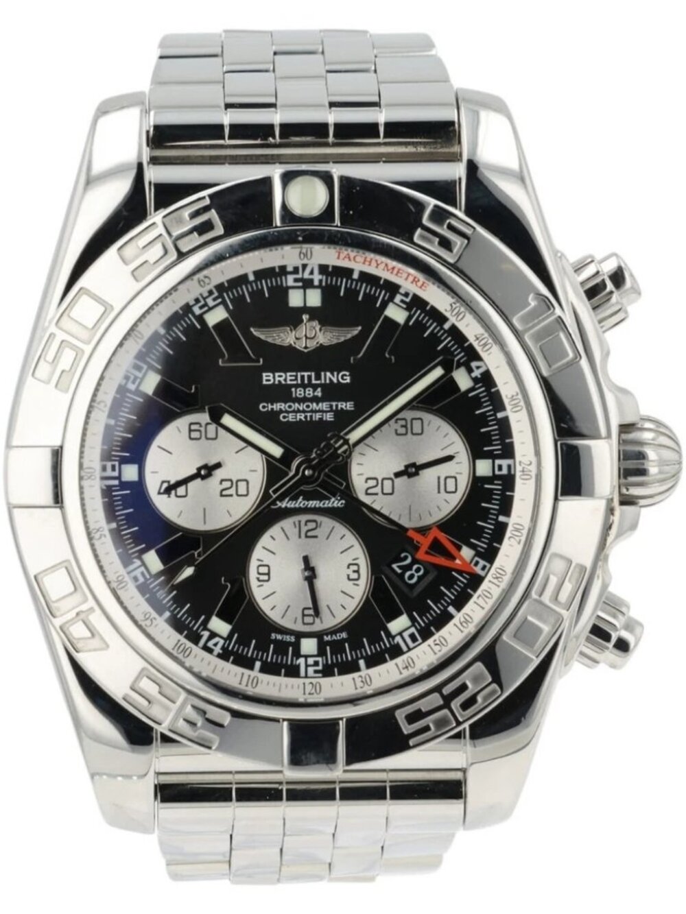 Breitling Chronograph GMT Black Dial Stainless Steel 47mm Automatic Mens